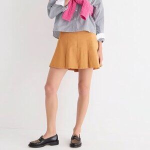 J. Crew Tan Stretch Cotton Poplin Chino Box Pleated Preppy Mini Skirt Size 4 NWT